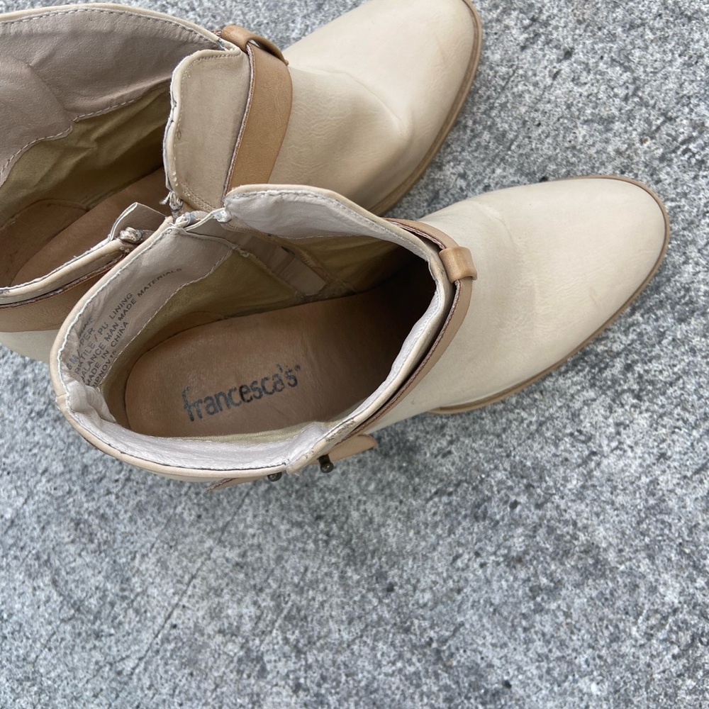 Cream boots